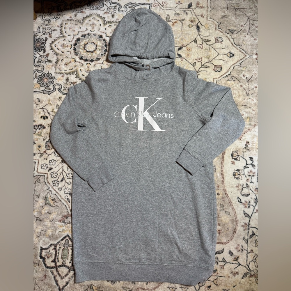 Calvin Klein Heather Gray Long Hoodie M